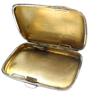 Lot 391 - A George V silver cigarette case, of curved...