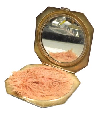 Lot 395 - A George VI silver compact, with engine turned...