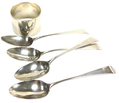 Lot 397 - A set of four George III silver Old English...