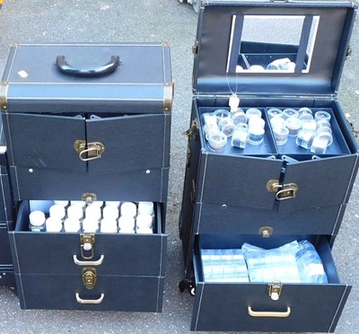 Lot 1136 - Two professional beauty trolleys, containing...