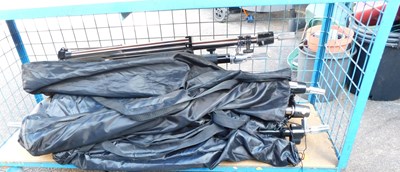 Lot 1138 - A quantity of tripods, contained in canvas cases.