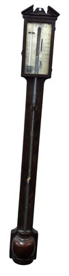 Lot 349 - A Georgian mahogany stick barometer, by...