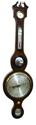 Lot 351 - A 19thC mahogany wheel barometer, with a...