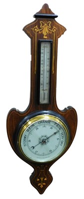 Lot 353 - A late Victorian rosewood cased barometer, of...
