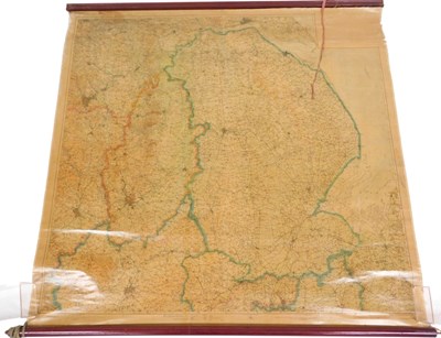 Lot 352 - A wall hanging Ordnance Survey map of...