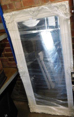 Lot 1165 - A wall mirror, with white painted rococo style...