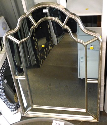Lot 1172 - A wall mirror, with a silvered two part border,...