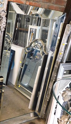 Lot 1173 - A rectangular floor standing mirror, with a...