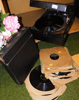 Lot 2031 - A His Master's Voice tabletop record player,...