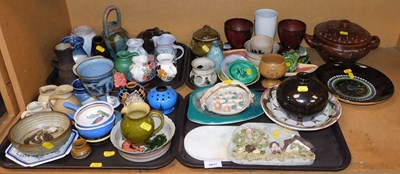 Lot 2037 - Studio pottery, to include various small jugs,...