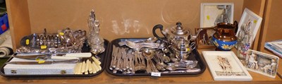 Lot 2039 - Metalware, to include King's pattern flatware,...