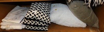 Lot 2062 - Three monochrome cushions, together with...