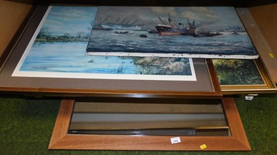 Lot 2068 - Pictures, prints, wall mirror, etc., to...