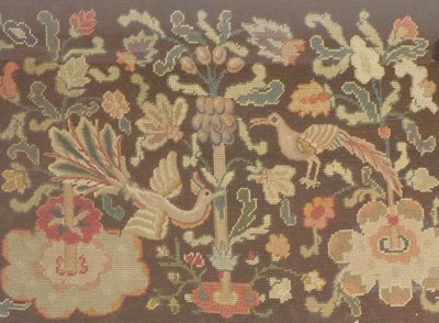 Lot 420 - A 19thC woolwork needlepoint...