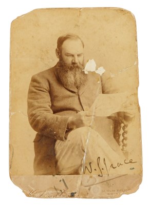 Lot 419 - A signed photograph of cricketer WG Grace,...