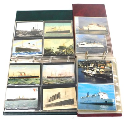 Lot 481 - Deltiology postcards. Naval ships, liners,...