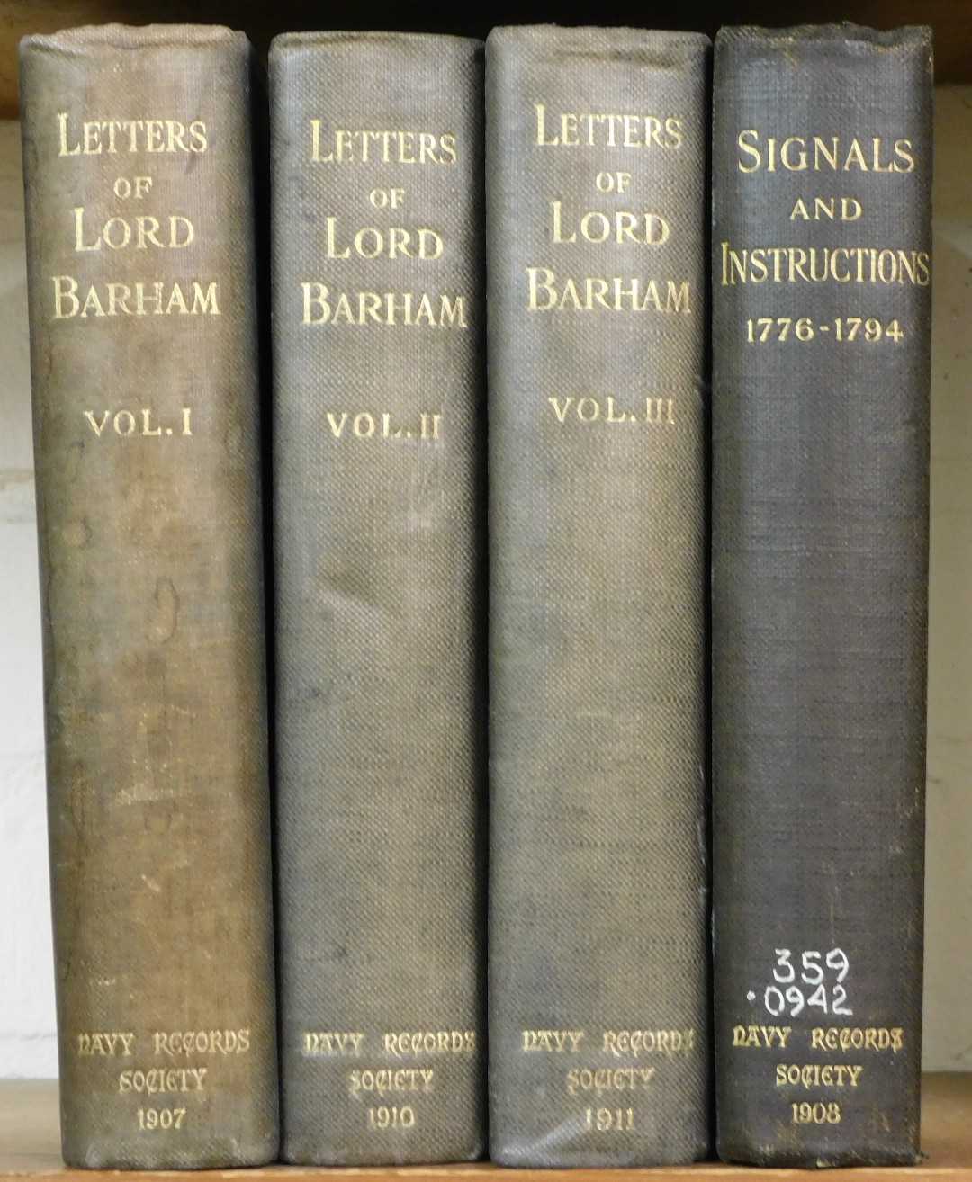 Lot 459 - Naval books. Barham (Lord) Letters of Lord
