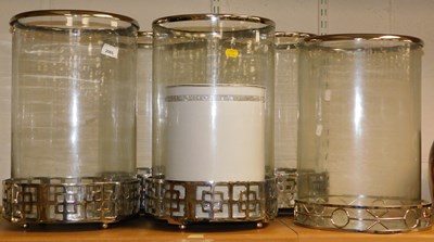 Lot 2085 - A quantity of glass and stainless steel candle...