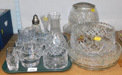 Lot 2116 - Glassware, to include a sectional dish, rose...