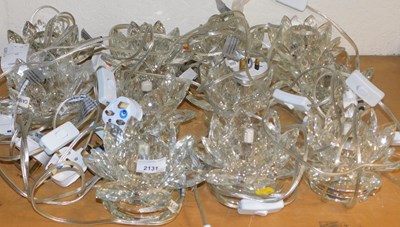 Lot 2131 - A quantity of faceted glass lamps, each...