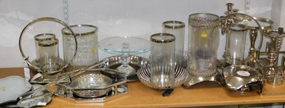 Lot 2135 - A quantity of glass and metal candle holders,...