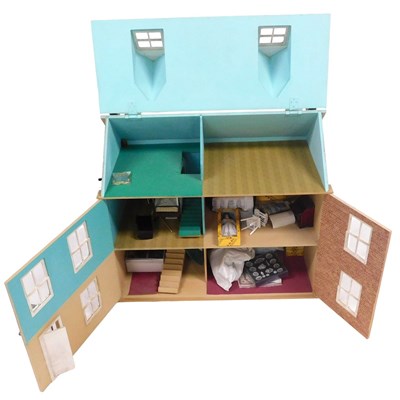 Lot 497 - A three storey doll's house, double fronted,...