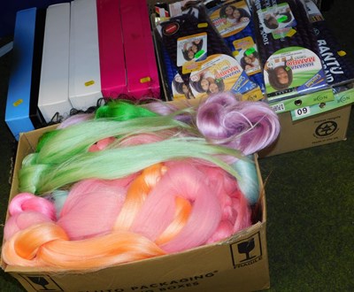 Lot 2218 - A quantity of synthetic hair braids, pieces,...