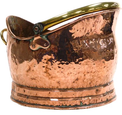 Lot 510 - A Victorian copper coal bucket, with a brass...