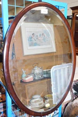 Lot 2270 - An early 20thC mahogany framed oval wall...