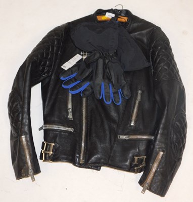 Lot 2273 - A BoBo leather motorcycle jacket, underarm...