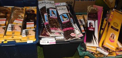 Lot 2300 - Human hair and synthetic hair extensions,...