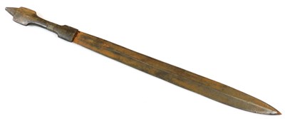 Lot 573 - A Somalian short sword, with a carved wooden...