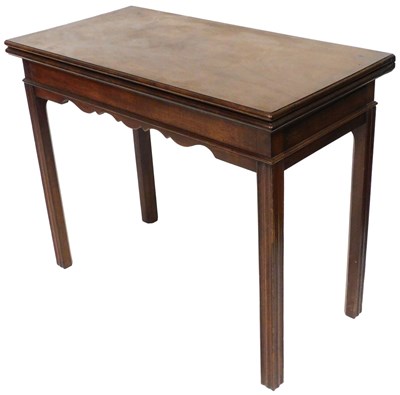 Lot 587 - A George III mahogany fold over card...