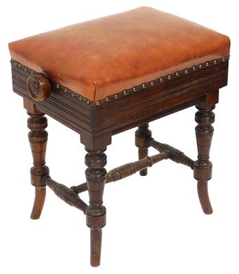 Lot 588 - A Victorian mahogany piano stool, with an...