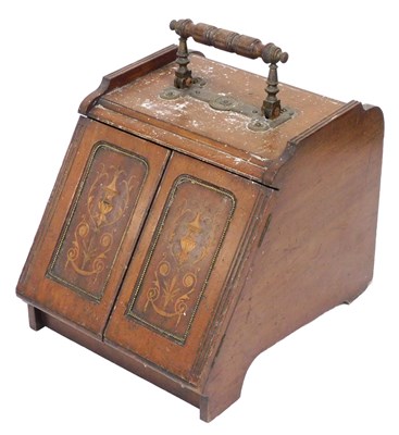 Lot 589 - A late Victorian mahogany coal box, with a...