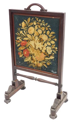 Lot 593 - A Victorian mahogany fire screen, with a lift...