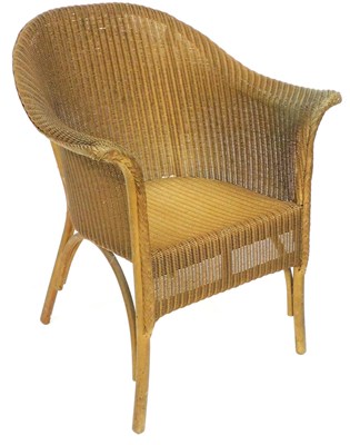 Lot 598 - A Lloyd Loom Lusty gold wicker tub chair, 66cm...