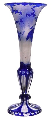 Lot 541 - An early 20thC Bohemian blue flashed glass...