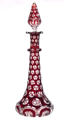 Lot 542 - A late 19thC Bohemian ruby flashed glass...