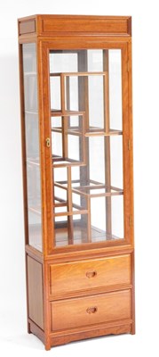 Lot 600 - A Chinese rosewood display cabinet, with a...