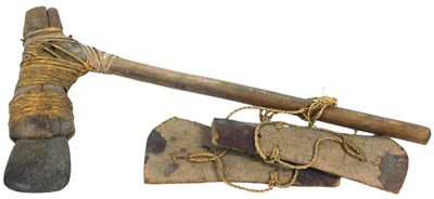 Lot 560 - A Papua and New Guinea Jawaka wooden axe, with...