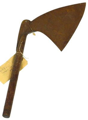 Lot 561 - An Indian battleaxe, with a wooden handle,...