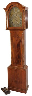 Lot 608 - A late Georgian yew wood long case clock by...