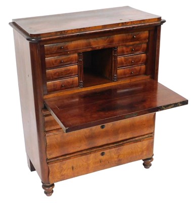 Lot 609 - A late 19thC French mahogany secretaire a...