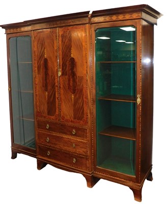 Lot 612 - An Edwardian mahogany and burr walnut cross...