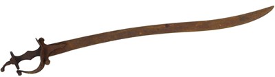 Lot 566 - An Indian Talwar curved bladed sword, with a...