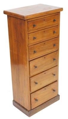 Lot 615 - An early 20thC narrow mahogany chest, of six...