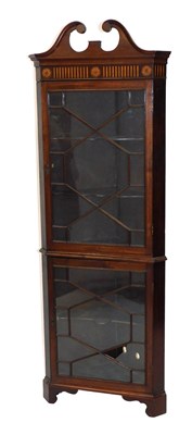 Lot 630 - An Edwardian corner display cabinet, with a...