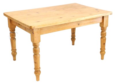 Lot 637 - An early 20thC pine farmhouse kitchen table,...