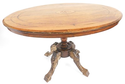 Lot 665 - A Victorian walnut loo table with inlaid...